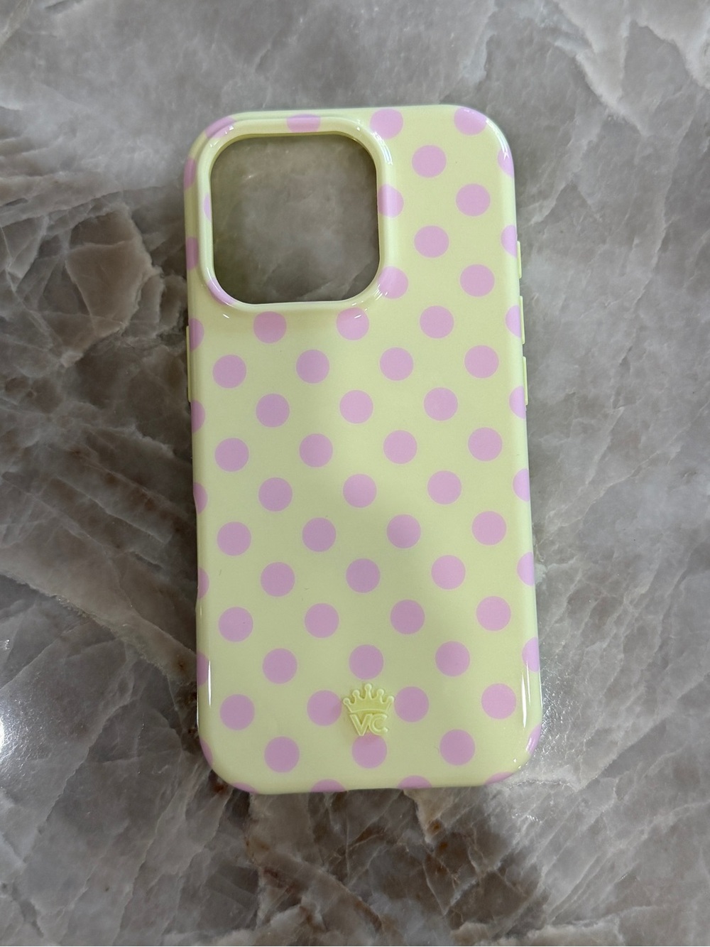 Velvet Caviar Yellow Case with Pink Polka Dots 💛🩷